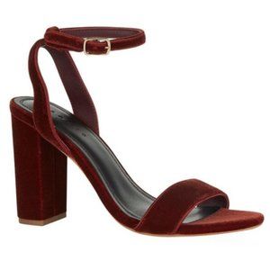 Sandro Adrianne Velvet Block Heels Sandals 36